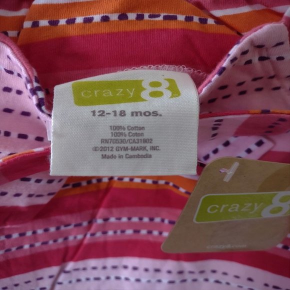 NWT Gymboree Pretty Paradise Striped Dress Girls 12-18 Months Crazy 8 - Picture 3 of 6